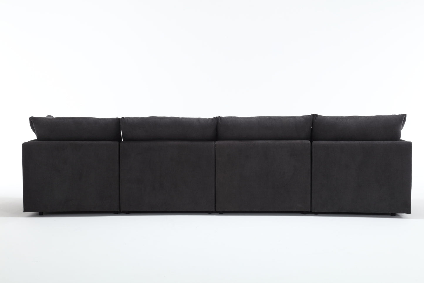 [VIDEO PROVIDED] Modern U-shaped Sectional Sofa ,5-seat Upholstered  Sofa Furniture,Sleeper Sofa Couch with Chaise Lounge for Living Room,Apartment,Dark Gray,Polyester