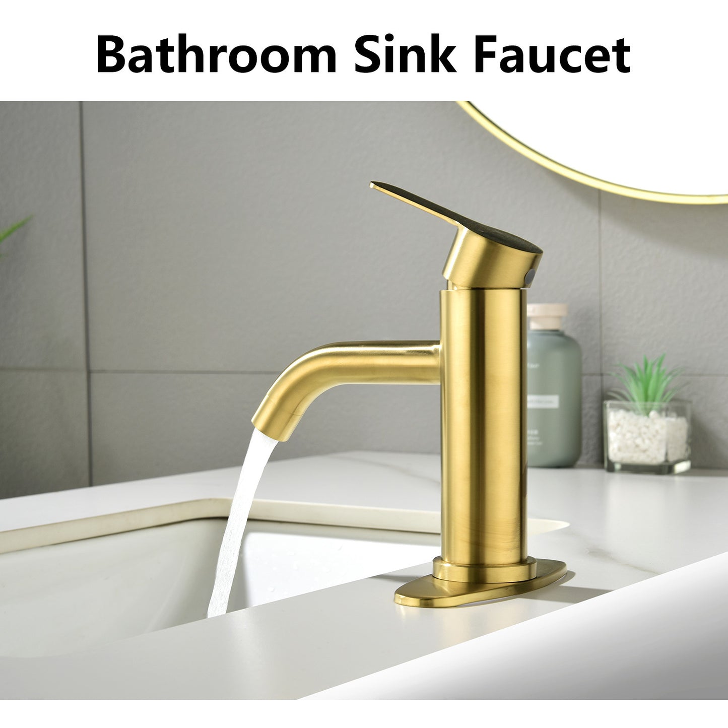 Waterfall Spout Bathroom Faucet,Single Handle Bathroom Vanity Sink Faucet