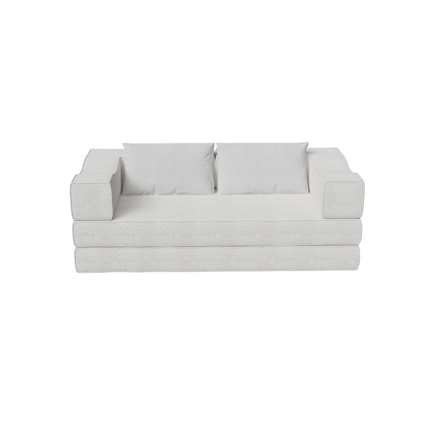 80' Convertible Couch Bed with 2 Pillows, 3-Seat Folding Floor Couch & King Size Bed Mattress, DIY Combination,Chenille,BEIGE