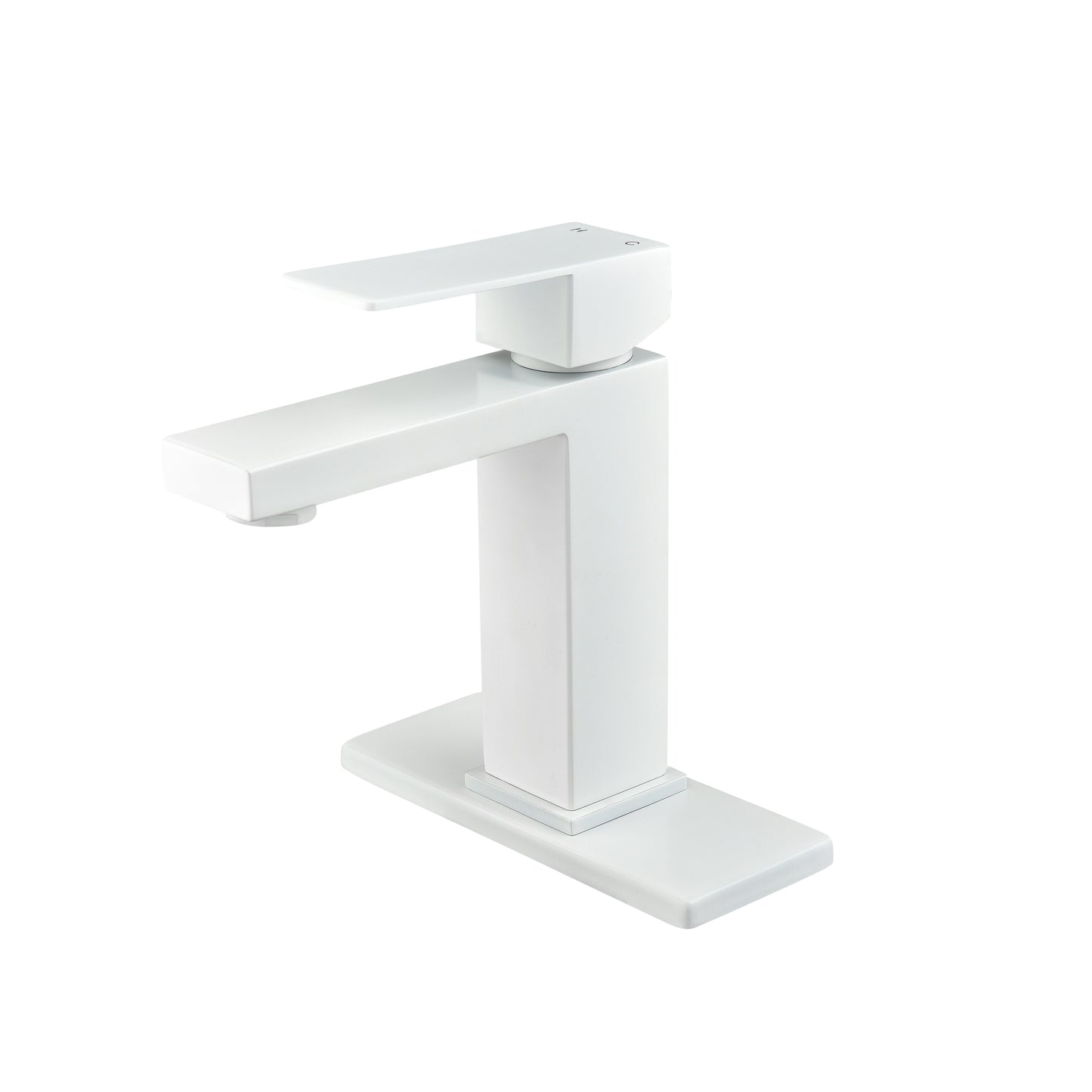 Waterfall Spout Bathroom Faucet,Single Handle Bathroom Vanity Sink Faucet  white