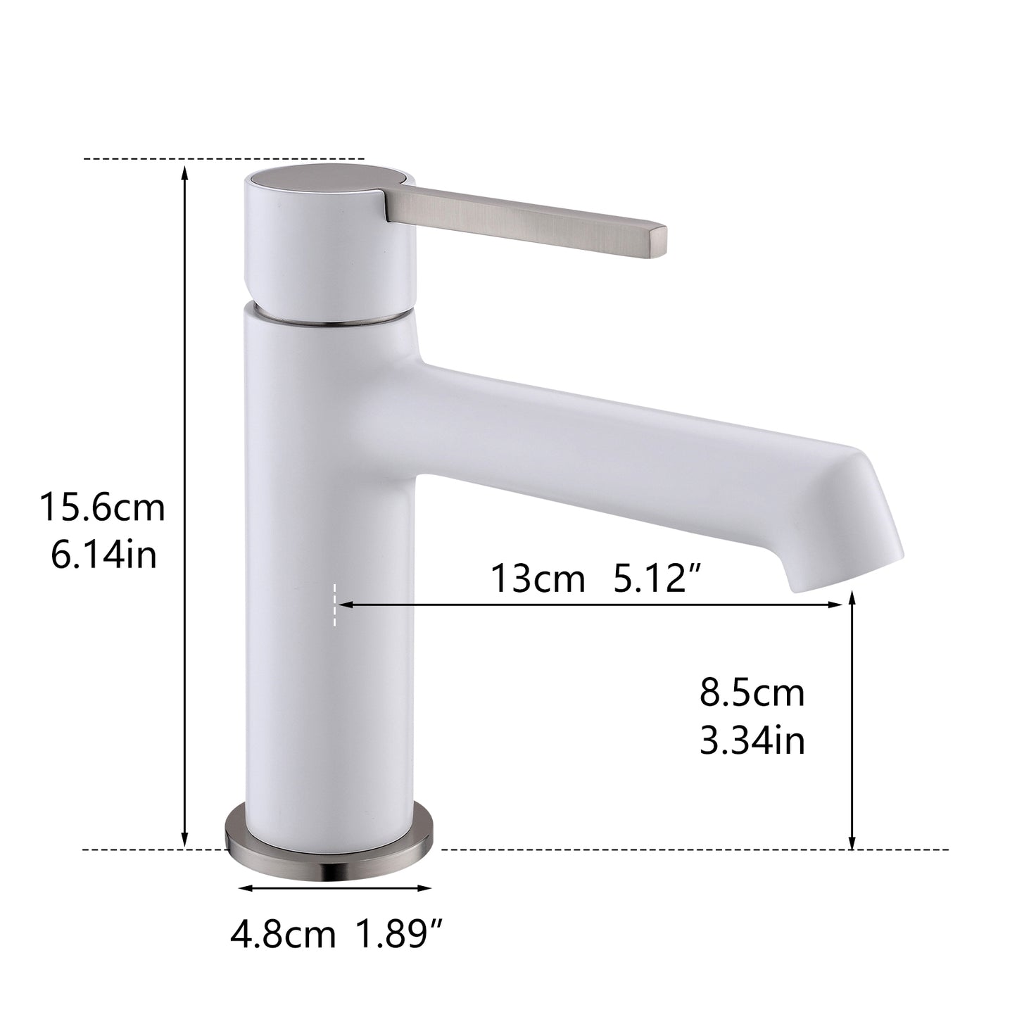 White Bathroom Faucet for Sink 1 Hole, Bathroom Sink Faucet Single Handle, Modern Bathroom Basin Faucet