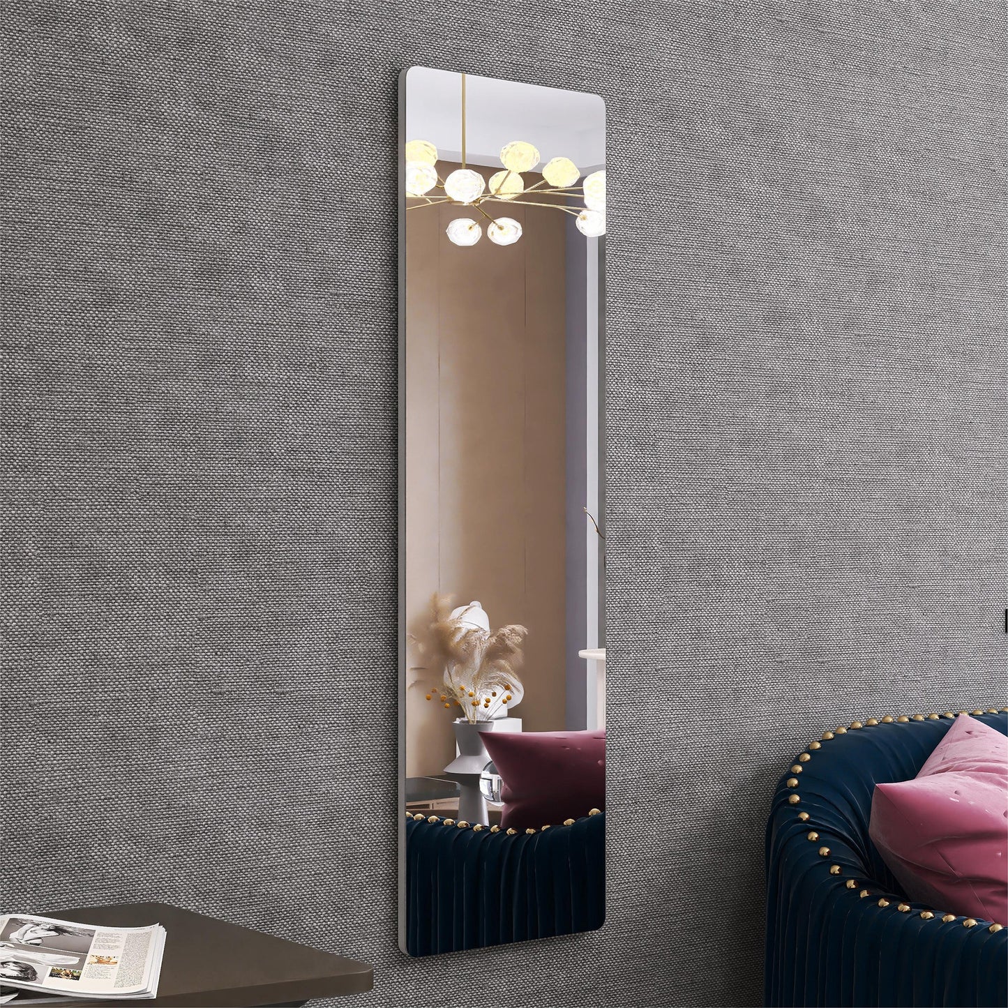 Wall Mount Mirror Set of 2.MDF Mirror Wall Mount at Horizontal & Vertical hanging