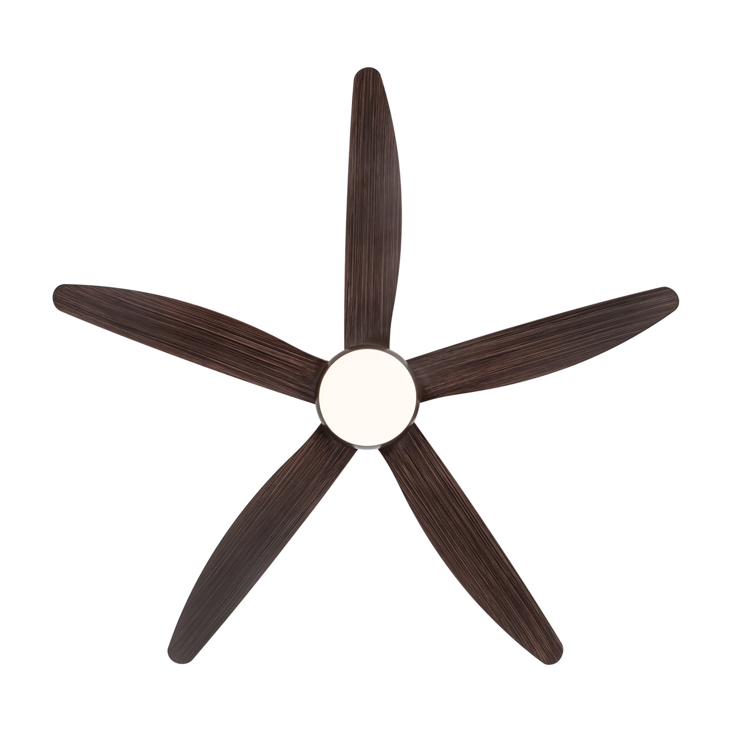 YUHAO 56 In Intergrated LED Ceiling Fan Lighting with Brown Wood Grain ABS Blade