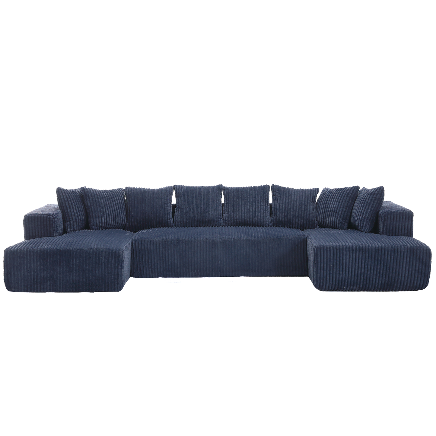 [NEW ARRIVED] [VIDEO PROVIDED]131'' Modular Sectional Couch, U-shaped sofa , Chaise Lounge, Striped fabric,Upholstered 4 Seater Couch for Living Room, Bedroom, Free Combination Sofa (Corduroy), Blue