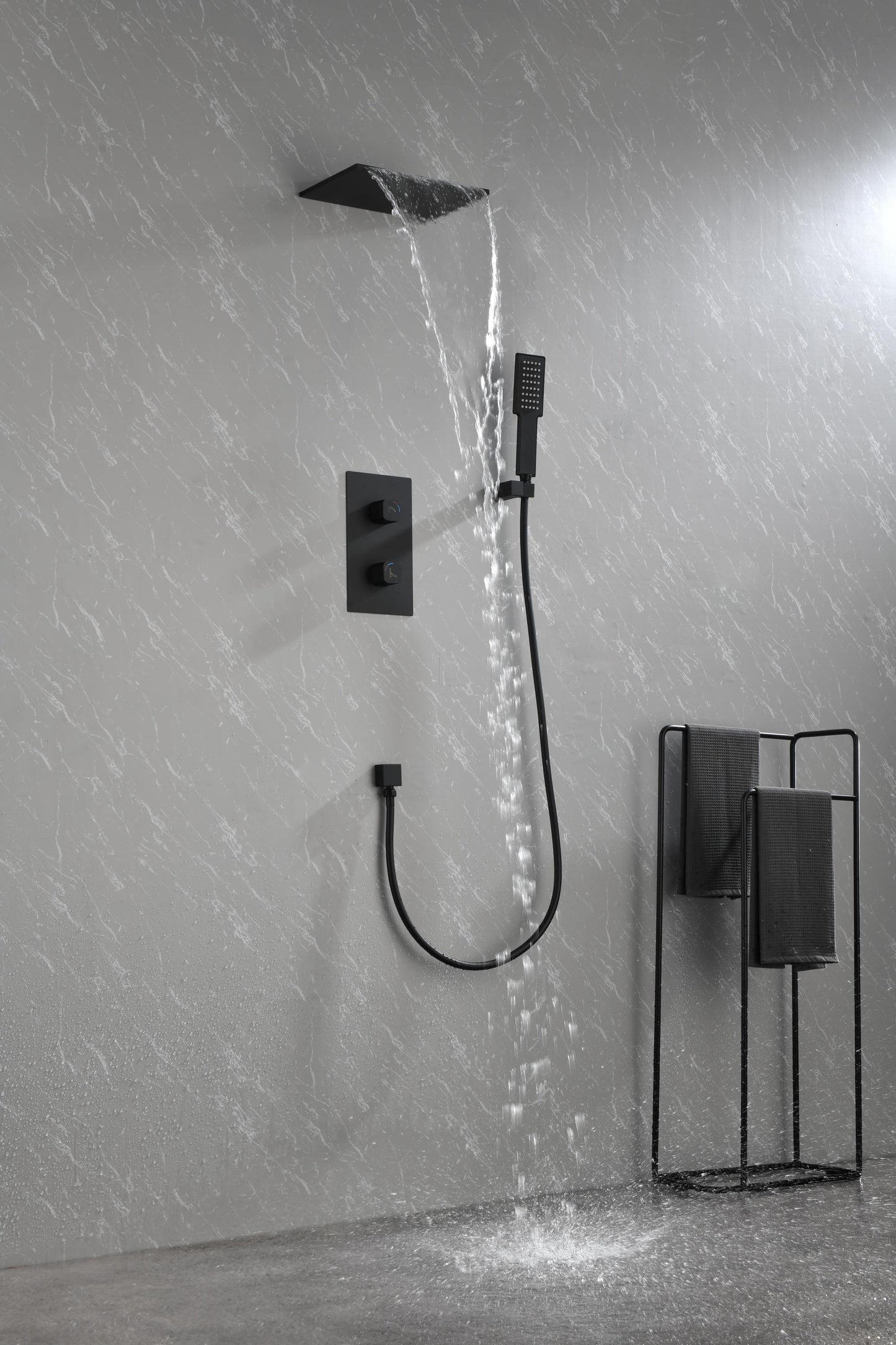 Waterfall Spout Wall Mounted shower  with Handheld   Shower  Systems