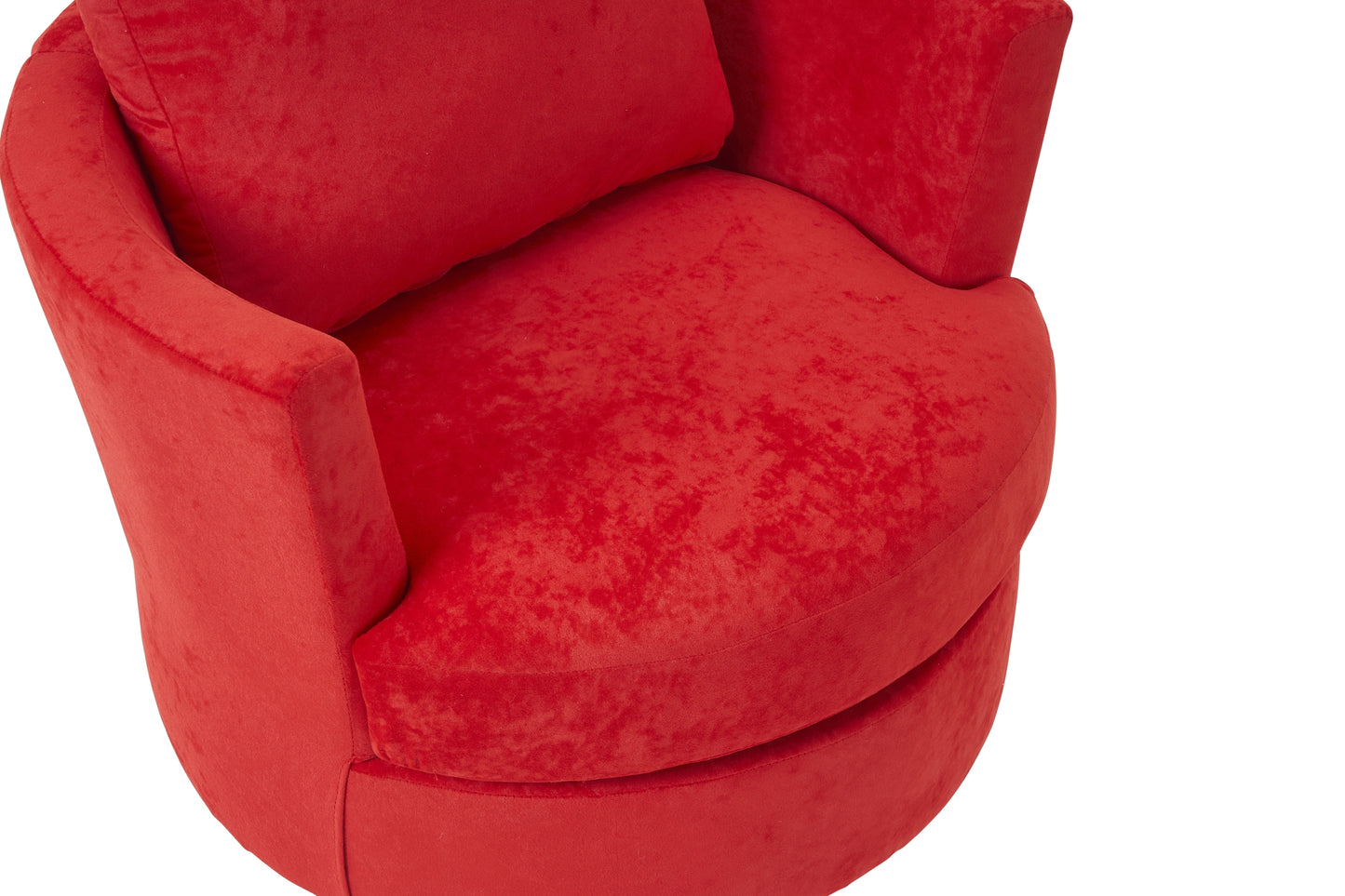 Silla giratoria de terciopelo, sillas giratorias decorativas, sillón para sala de estar, sillas de lectura para dormitorio, cómodas, sillas redondas con base de acero inoxidable dorado (rojo)