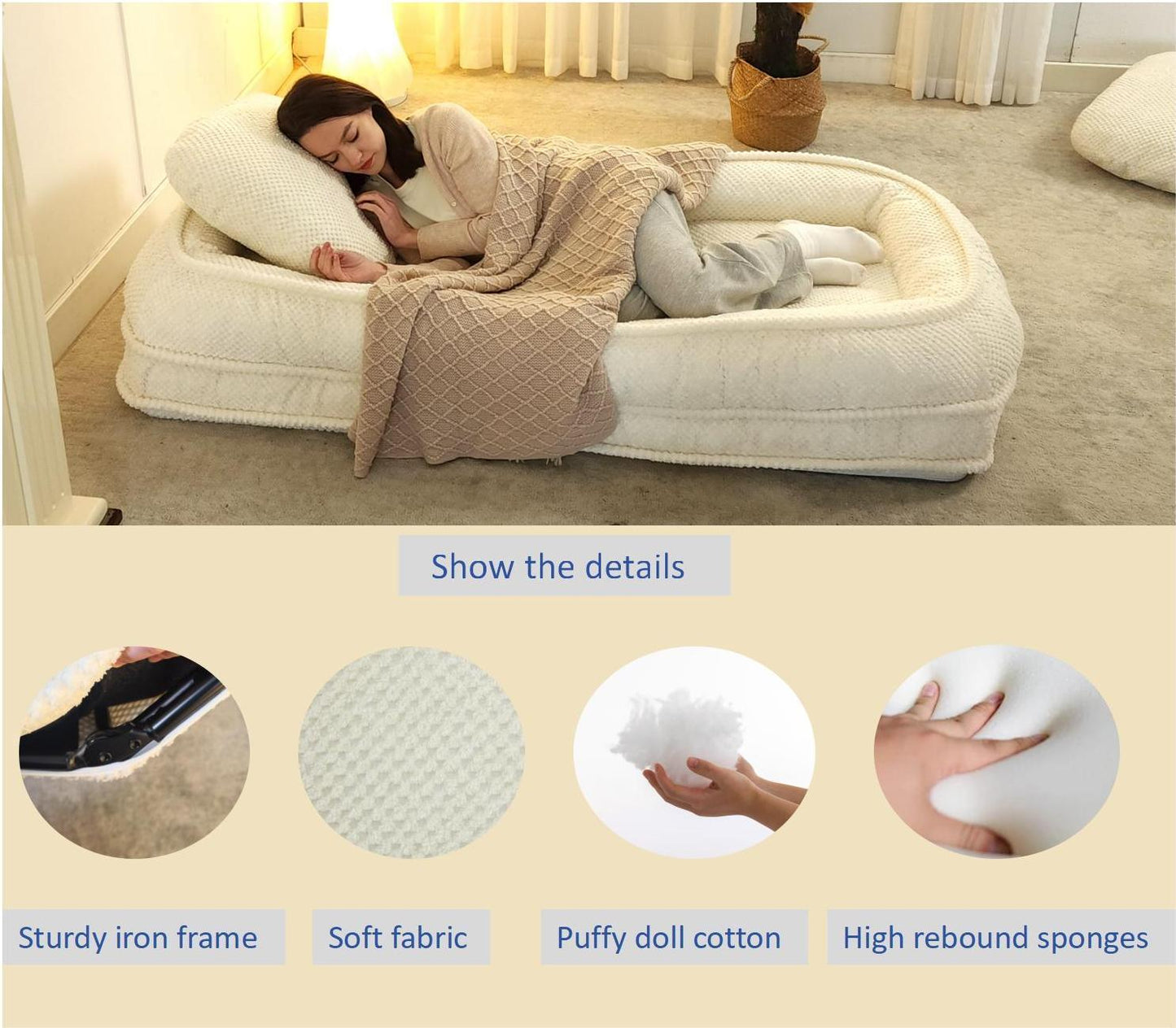 [VIDEO provided] Human Dog Bed ,Lazy Sofa Couch ,5 Adjustable Position,sit,sleep,fold,suit to put in bedroom, living room ,Space Saving Design