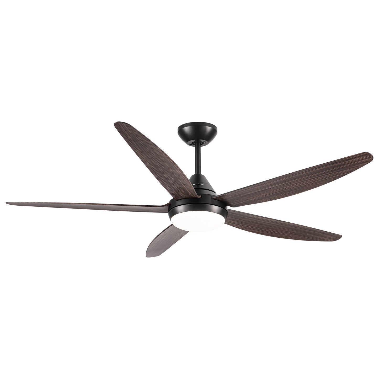 YUHAO 56 In Intergrated LED Ceiling Fan Lighting with Brown Wood Grain ABS Blade