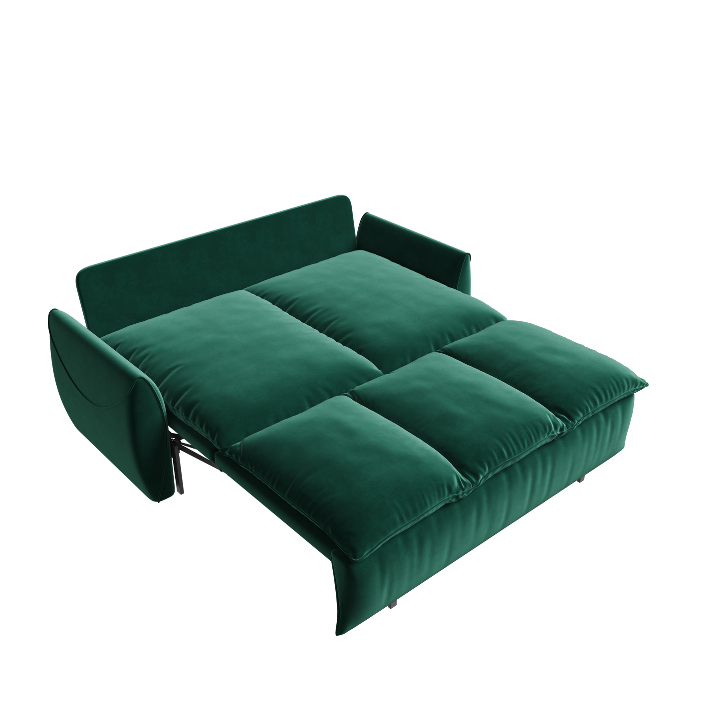 70.9' Pull Out Sofa Bed, 3-Seat Convertible Sleeper Sofa with 2-in-1 Pillow and Blanket Set,Multi-Functional Velvet Sofa Bed,Green