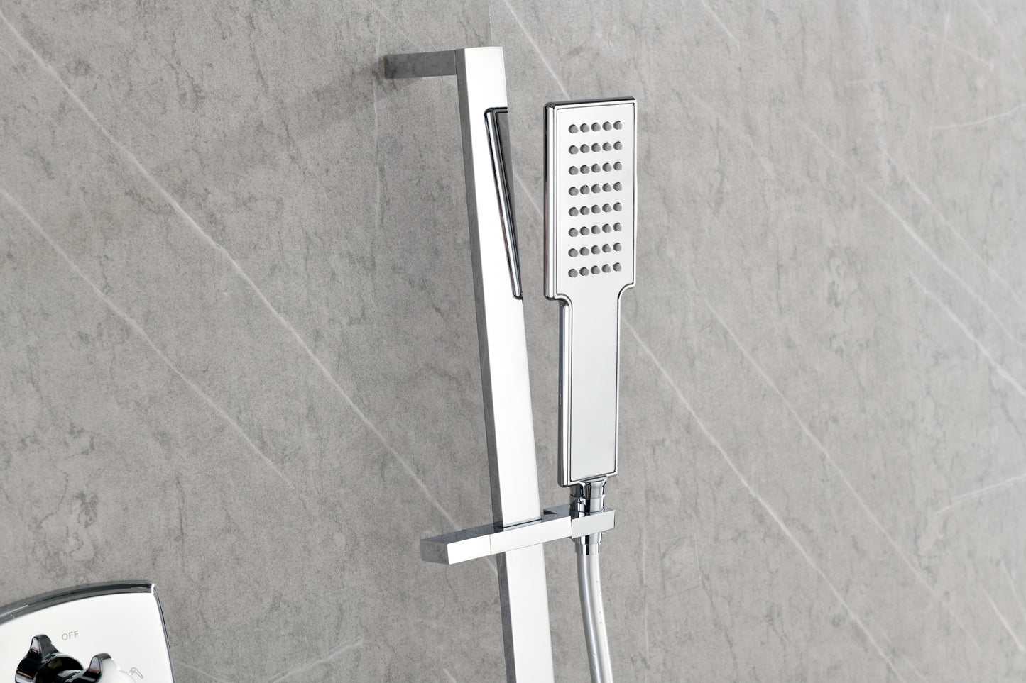 Wall Mounted Waterfall Rain Shower System With 3 Body Sprays & Handheld Shower