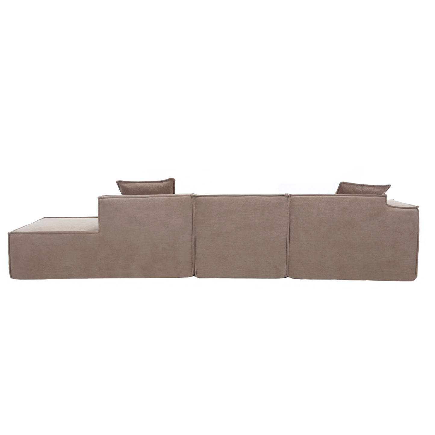 [VIDEO PROVIDED] Modular combination living room sofa set, modern minimalist sofa, free installation sofa, L-shaped, Italian minimalist tofu block sofa, Left-Hand Facing, Light Brown