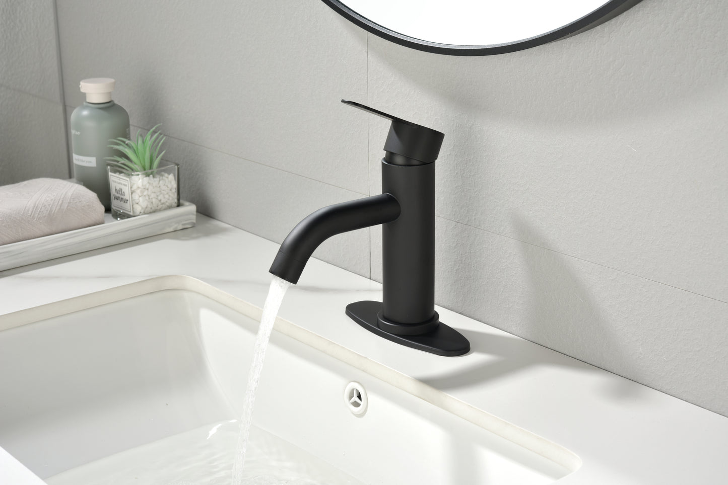 Waterfall Spout Bathroom Faucet,Single Handle Bathroom Vanity Sink Faucet