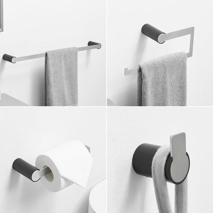 Bathroom Hardware Set Black and Nickel 4-Pieces Bathroom Towel Rack 24 Inches Bathroom Accessories Set