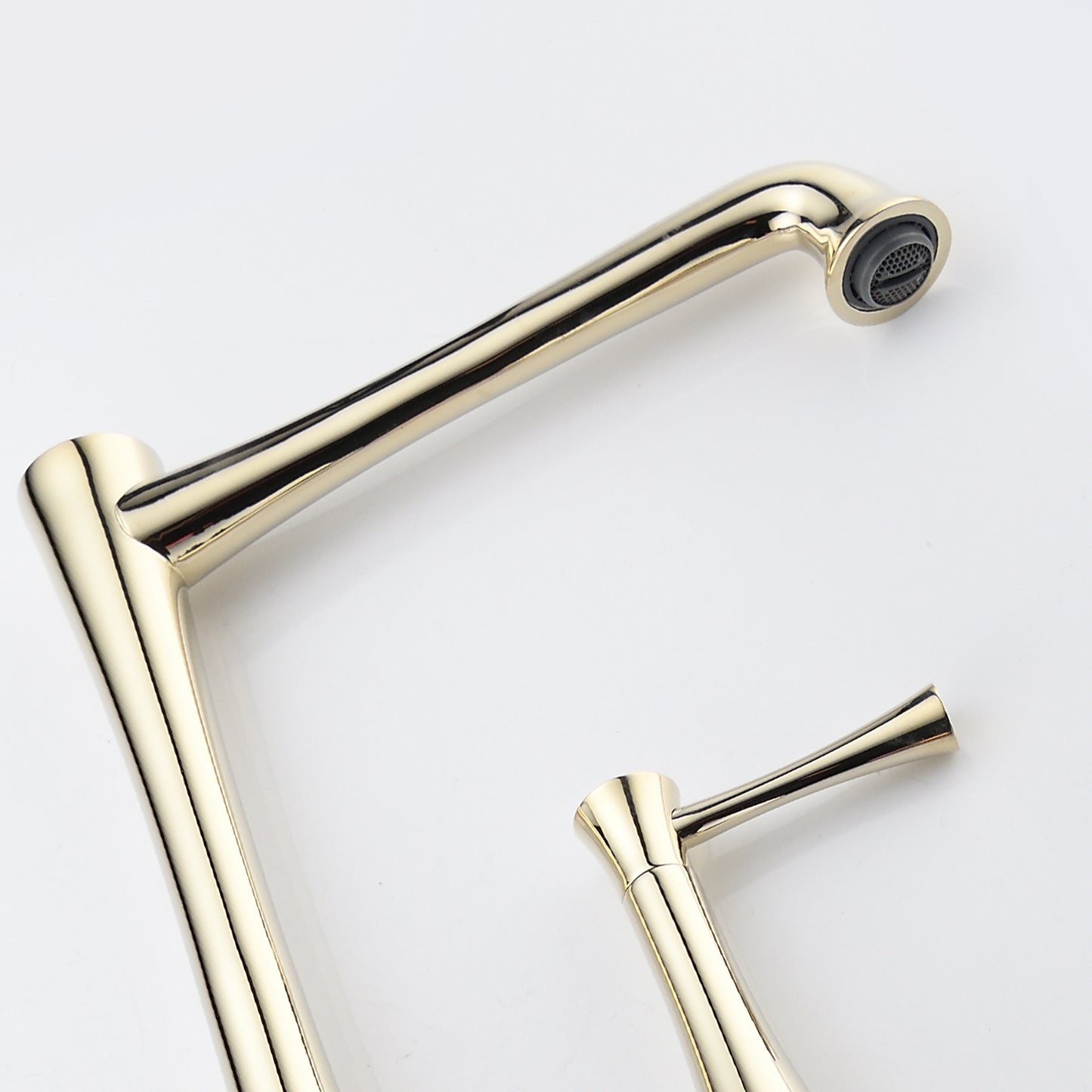 Widespread 2 Handles Bathroom Faucet with  Drain  Assembly, Gold