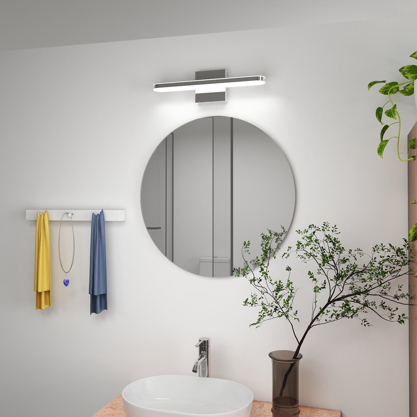 LED Bathroom Vanity Light Bar Dimmable Bathroom Light Fixtures Modern Over Mirror Lighting Fixture 16Inch BathWall LIght 8W Wall Sconce Lighting for Bathrooms Bedroom Living Room Indoor 6000K