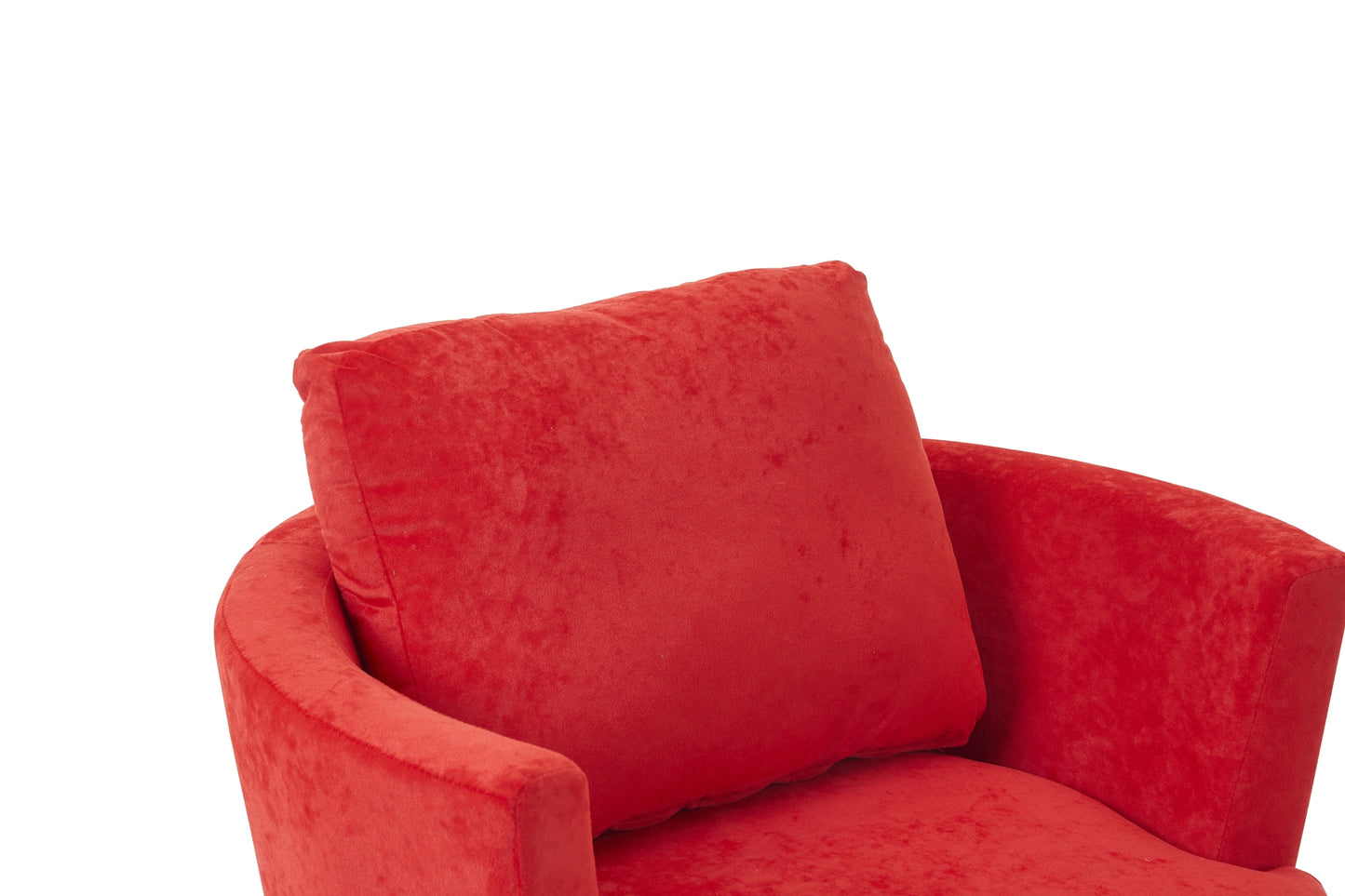 Silla giratoria de terciopelo, sillas giratorias decorativas, sillón para sala de estar, sillas de lectura para dormitorio, cómodas, sillas redondas con base de acero inoxidable dorado (rojo)