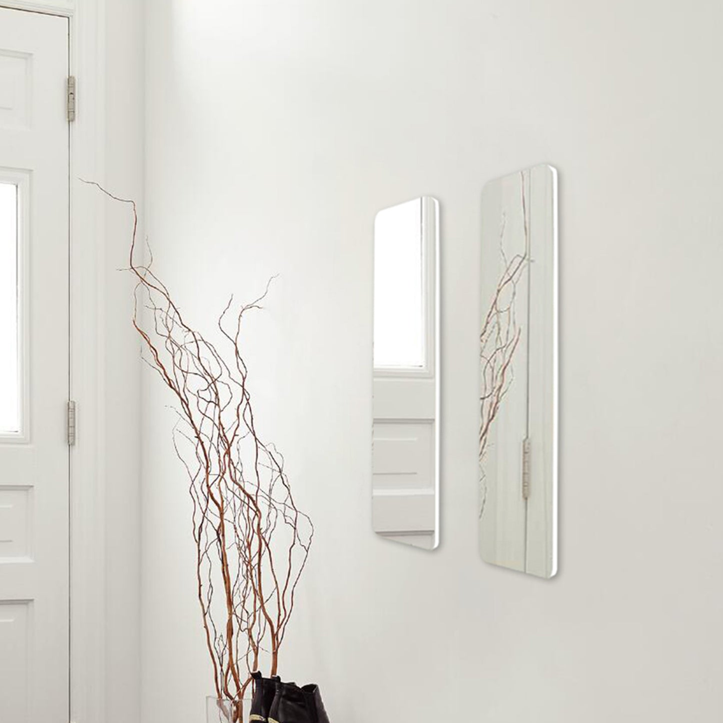 Wall Mount Mirror Set of 2.MDF Mirror Wall Mount at Horizontal & Vertical hanging