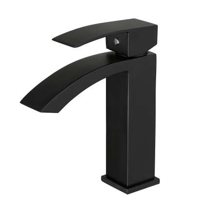 Black Bathroom Faucet, Brushed Black  Faucet for Bathroom Sink, Black Single Hole Bathroom Faucet Modern Single Handle Vanity Basin Faucet