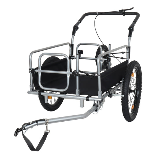 3-in-1 Heavy-Duty Bike Cargo Trailer -Bike Compatible Steel Frame, 110lb Capacity, Convertible Stroller & Pull Cart w/Suspension, 20 *2-3/8' FAT tire
