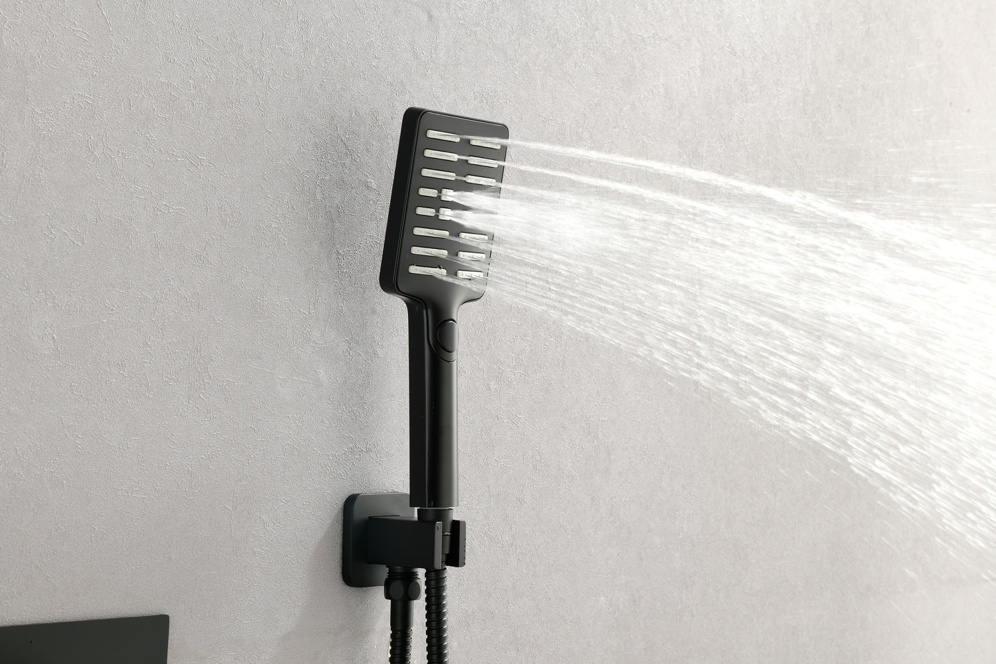 Wall Mounted Waterfall Rain Shower System With 3 Body Sprays & Handheld Shower