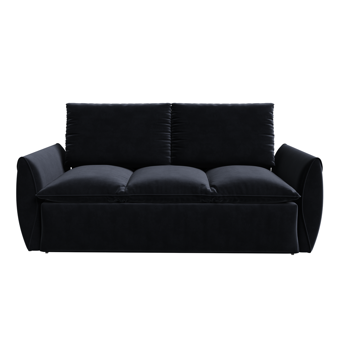 70.9' Pull Out Sofa Bed, 3-Seat Convertible Sleeper Sofa with 2-in-1 Pillow and Blanket Set,Multi-Functional Velvet Loveseat Bed,Black
