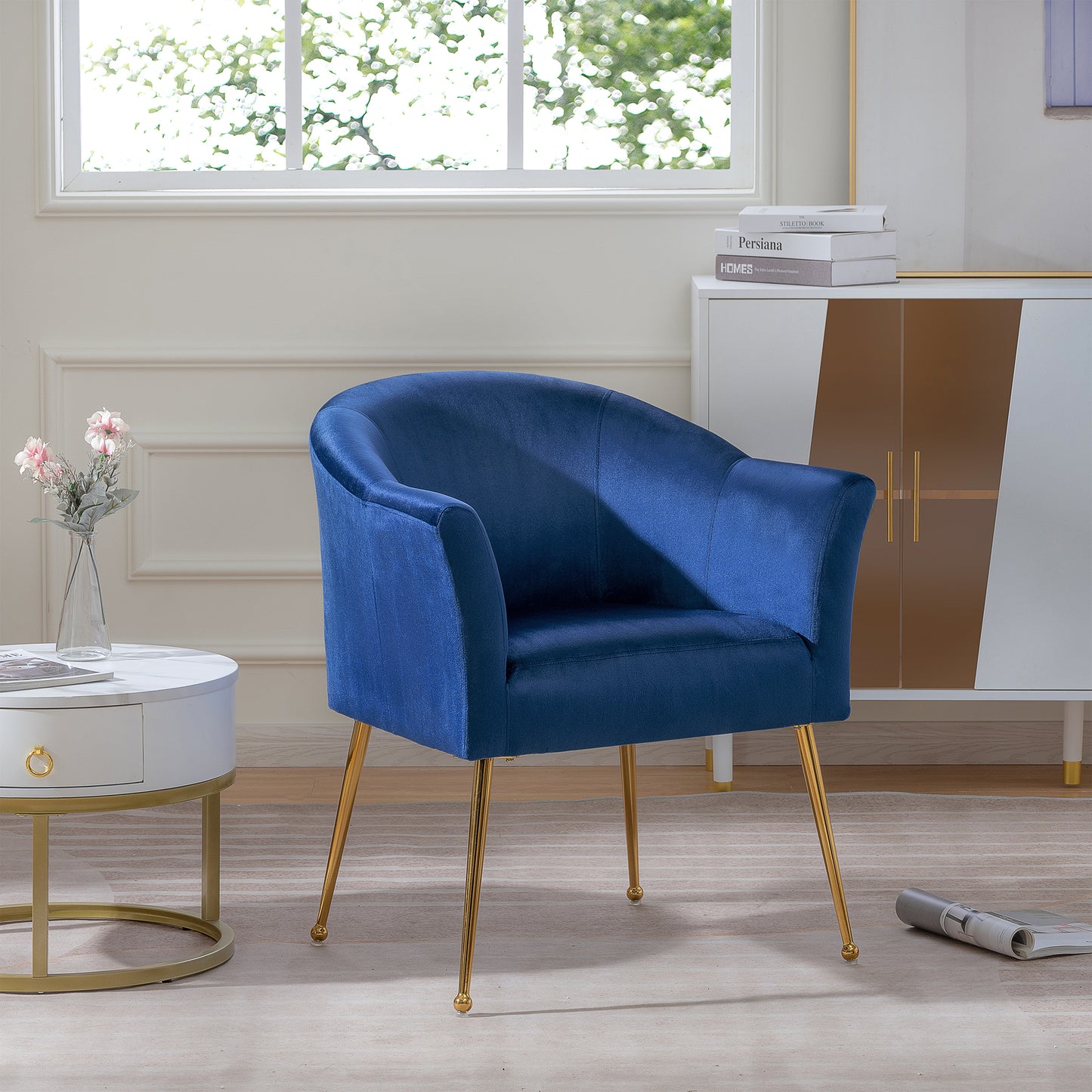 Silla decorativa de terciopelo con estructura de madera, sillón moderno, silla de ocio con patas de metal dorado, silla de lectura individual para sala de estar, dormitorio, oficina, hotel, apartamentos