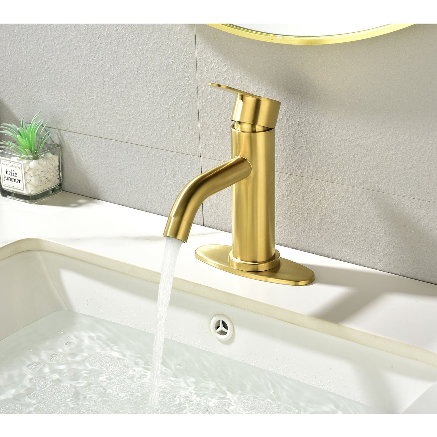 Waterfall Spout Bathroom Faucet,Single Handle Bathroom Vanity Sink Faucet