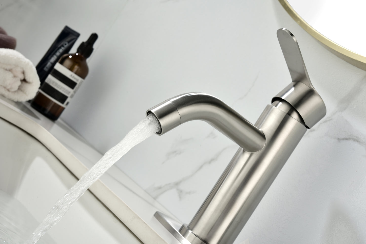 Waterfall Spout Bathroom Faucet,Single Handle Bathroom Vanity Sink Faucet