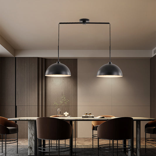 41' Industrial Modern Black Double Pendant Light – Adjustable Ceiling Hanging Lamp with Matte Finish for Dining Room, Kitchen, or Living Room – Stylish and Durable Lighting Fixture (No Bulbs)