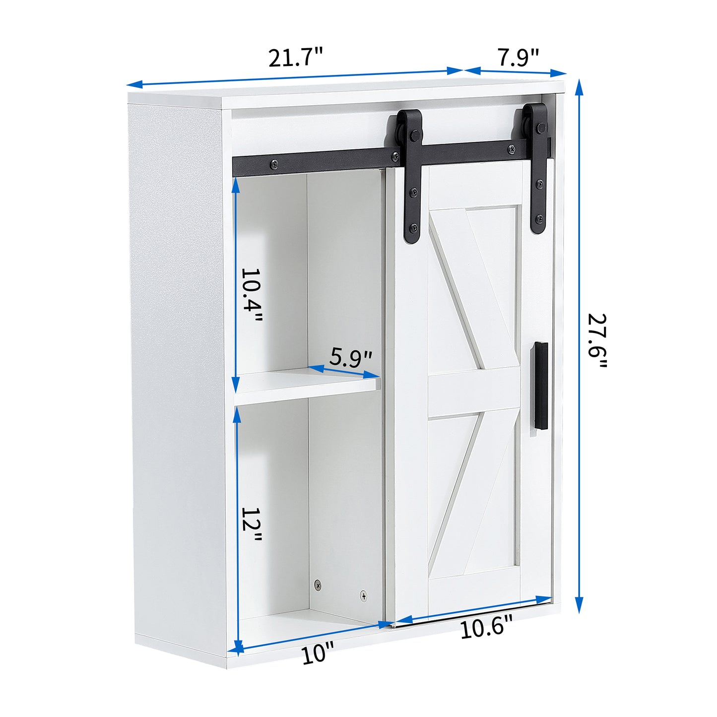 Gabinete de Almacenamiento de Pared de Madera, gabinete de Almacenamiento de baño de Inodoro de 5 Capas, gabinete Multifuncional con Puerta Ajustable, Blanco