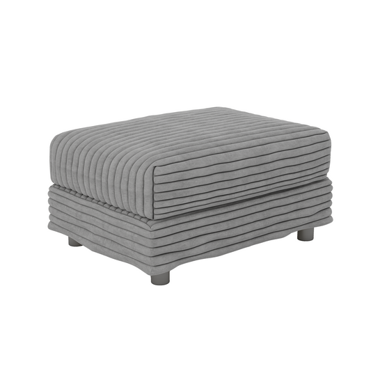 Plush Corduroy Ottoman to Combine with 2 Seater Sofa, 3 Seater Sofa and 4 Seater Sofa, Suitable for Living Rooms, Apartments, Offices,Grey