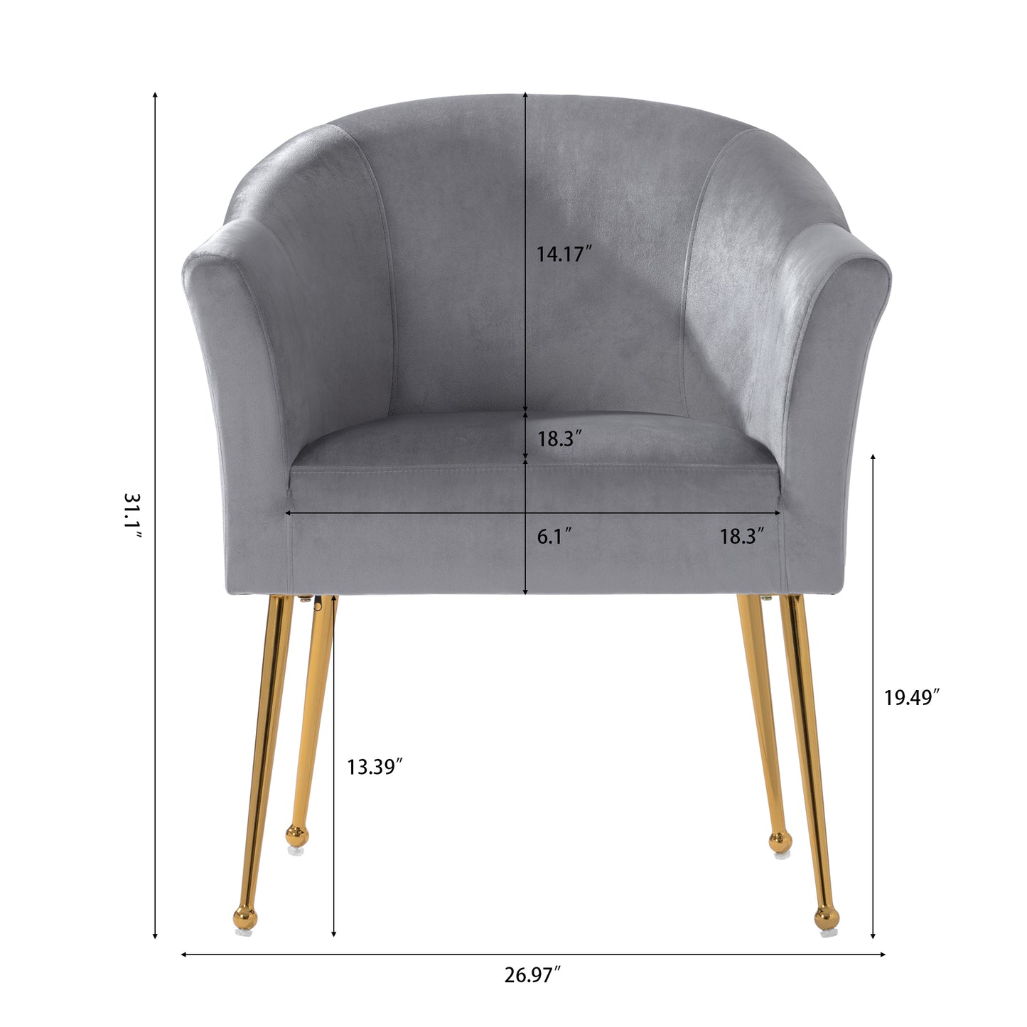 Velvet Accent Chair with  Wood Frame, Modern Armchair Club Leisure Chair with Gold Metal Legs, Single Reading Chair for Living Room Bedroom Office Hotel Apartments