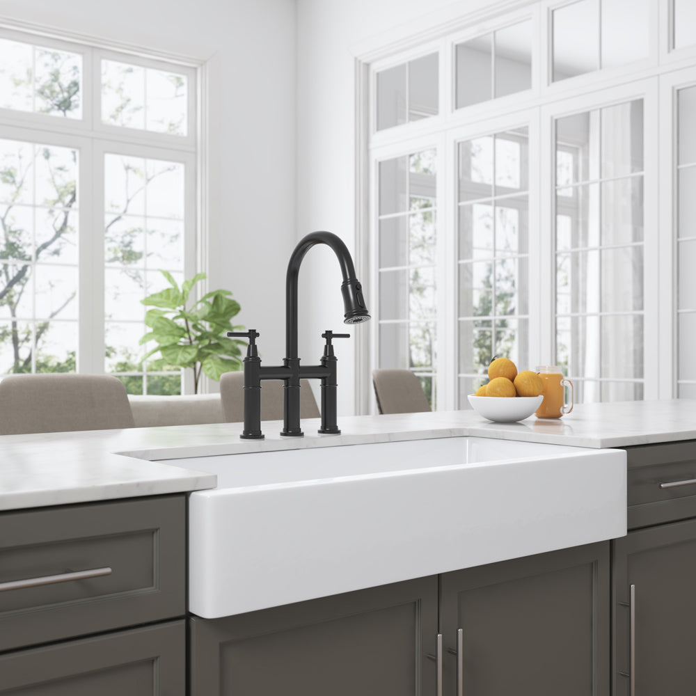 White Farmhouse Sink Deep Apron Sink Undermount Farmhouse Kitchen Sink Single Farm Sink