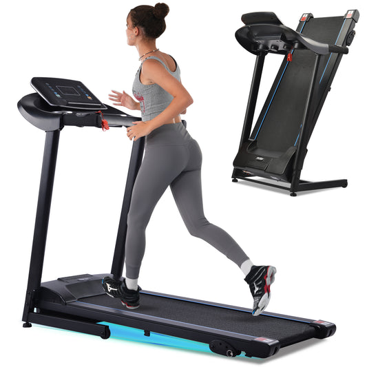 Electric Motorized Treadmill with Audio Speakers, Max. 10 MPH and Incline for Home Gym