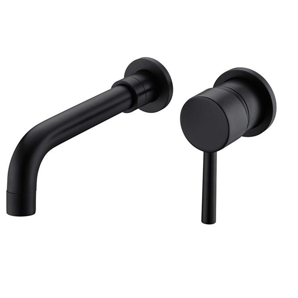 Wall Mount Single Handle Bathroom Faucet Matte Black