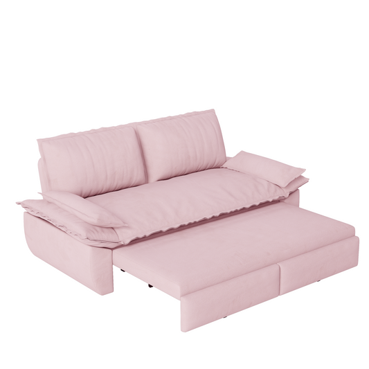 73.2' Queen Pull Out Sofa Bed,3-in-1 Convertible Sleeper Sofa,Multi-Functional Velvet Loveseat Bed