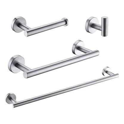 4-Pieces Brushed Nickle Bathroom Accessories Set, Stainless Steel Bathroom Hardware Set, Bath Towel Bar Set, Towel Racks for Bathroom Wall Mounted.