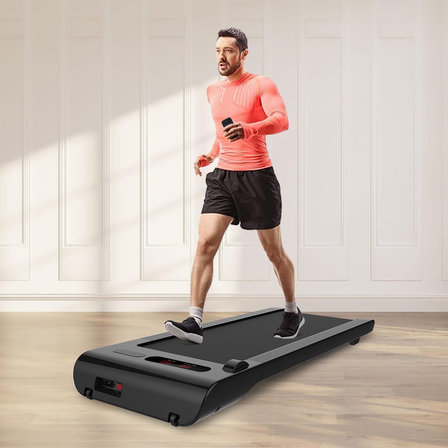 Cinta de correr con almohadilla para caminar debajo del escritorio, cinta de correr debajo del escritorio para oficina en casa, cinta de correr 2 en 1 para escritorio, ahorro de espacio con tapete para cinta de correr, control remoto, pantalla LED.