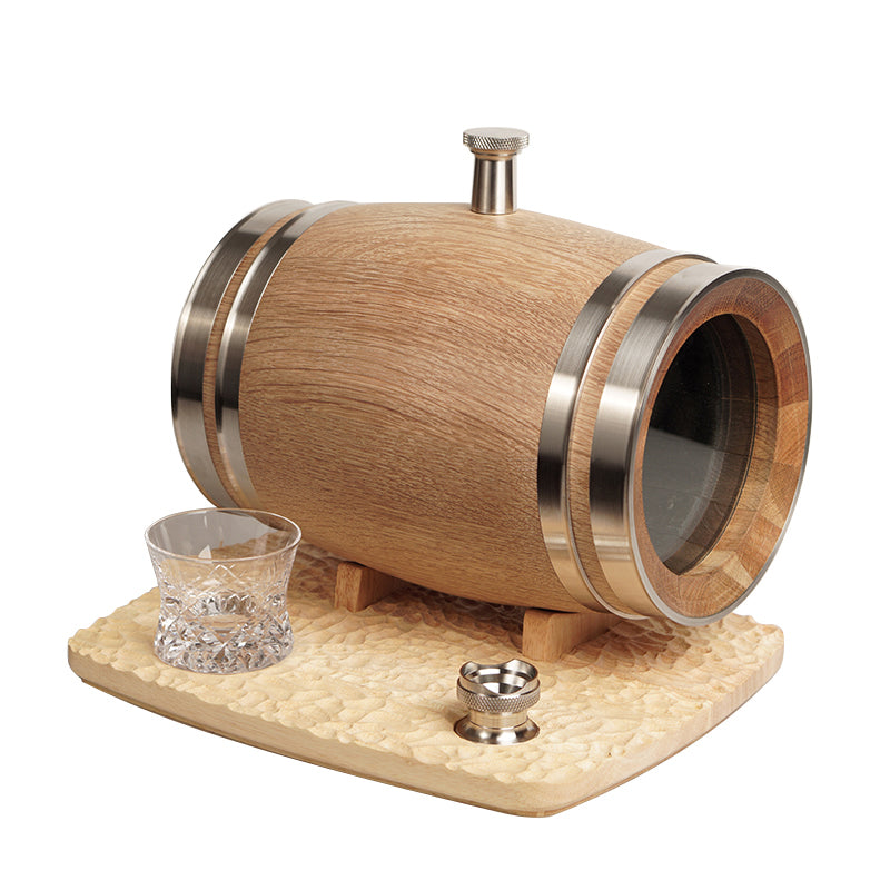 VJIAIEO 3L Oak Barrel Oak Aging American Centennial White Oak 306 Stainless Steels Tempered Glass Made