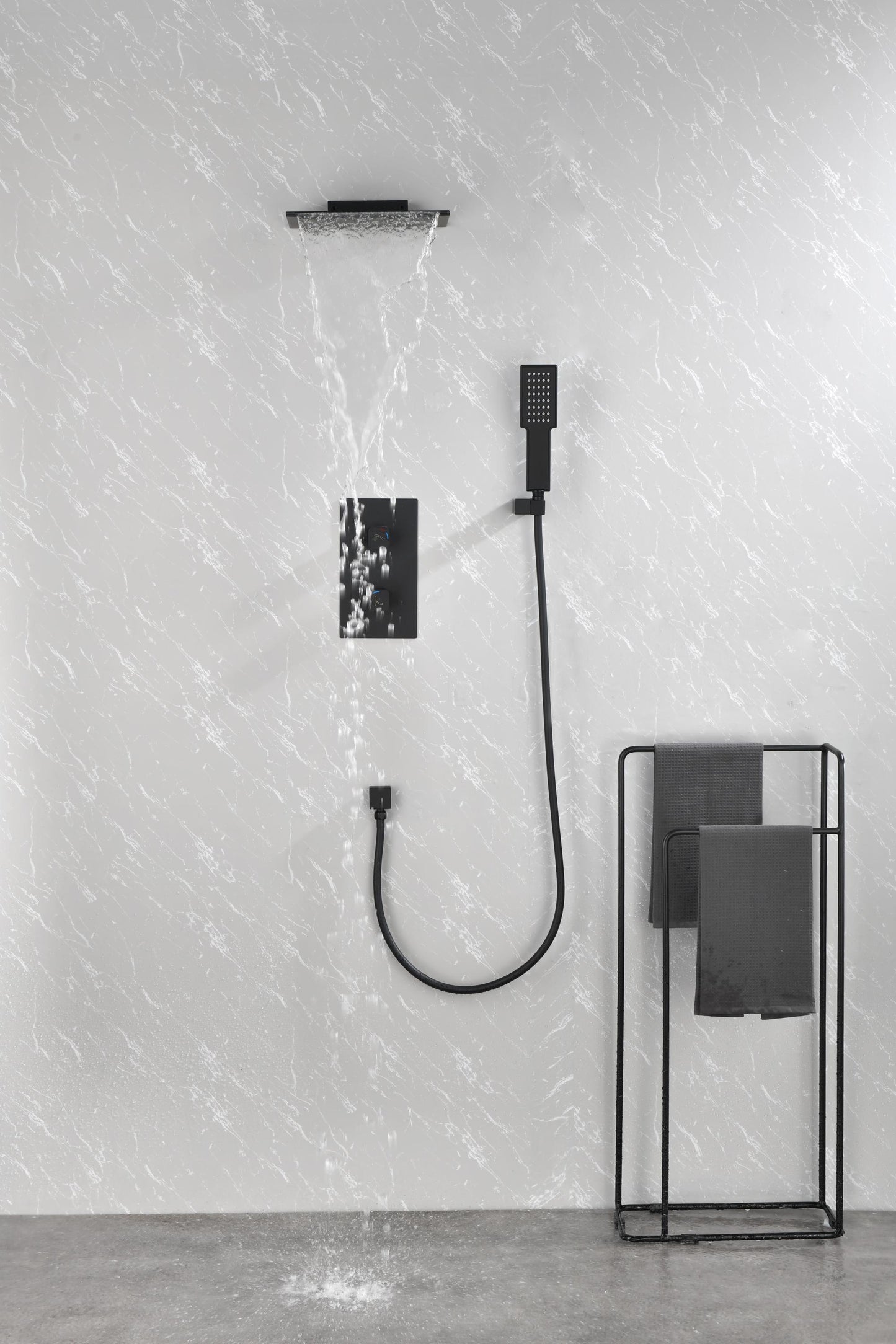 Waterfall Spout Wall Mounted shower  with Handheld   Shower  Systems