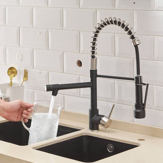 Commercial Kitchen Faucet with Pull Down Sprayer, Single Handle Single Lever Kitchen Sink Faucet