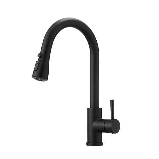 Kitchen Sink Faucet, Black Kitchen Faucets with Pull out Sprayer Stainless Steel Kitchen Faucet