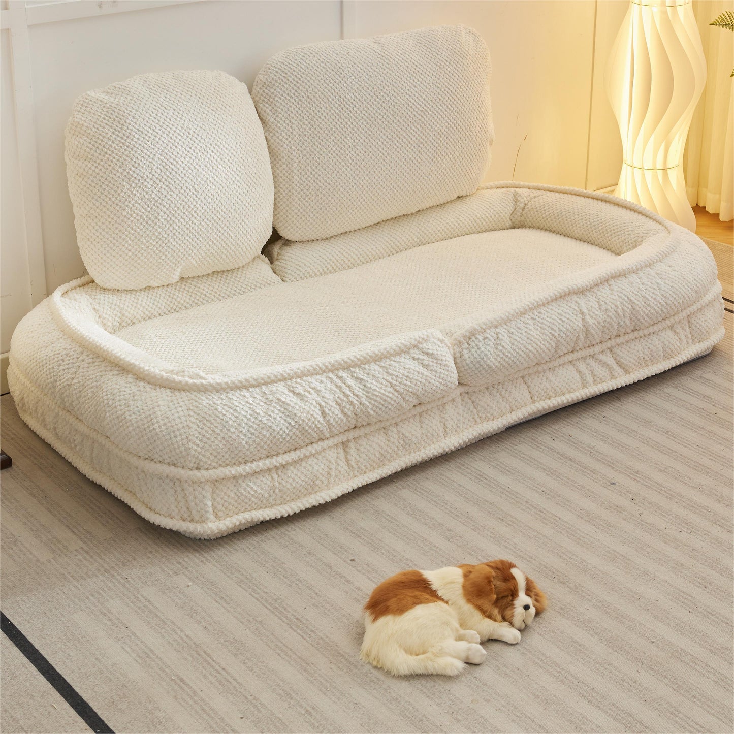 [VIDEO provided] Human Dog Bed ,Lazy Sofa Couch ,5 Adjustable Position,sit,sleep,fold,suit to put in bedroom, living room ,Space Saving Design,White