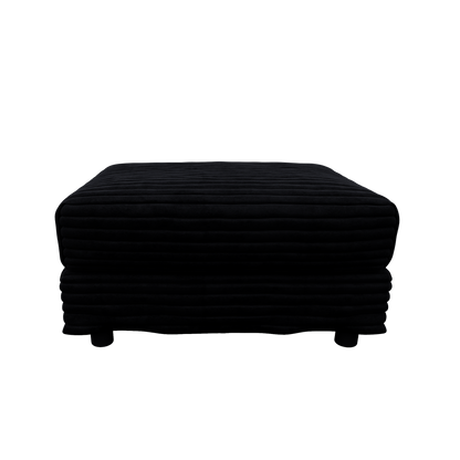Plush Corduroy Ottoman to Combine with 2 Seater Sofa, 3 Seater Sofa and 4 Seater Sofa, Suitable for Living Rooms, Apartments, Offices,Black