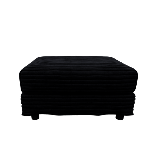 Plush Corduroy Ottoman to Combine with 2 Seater Sofa, 3 Seater Sofa and 4 Seater Sofa, Suitable for Living Rooms, Apartments, Offices,Black