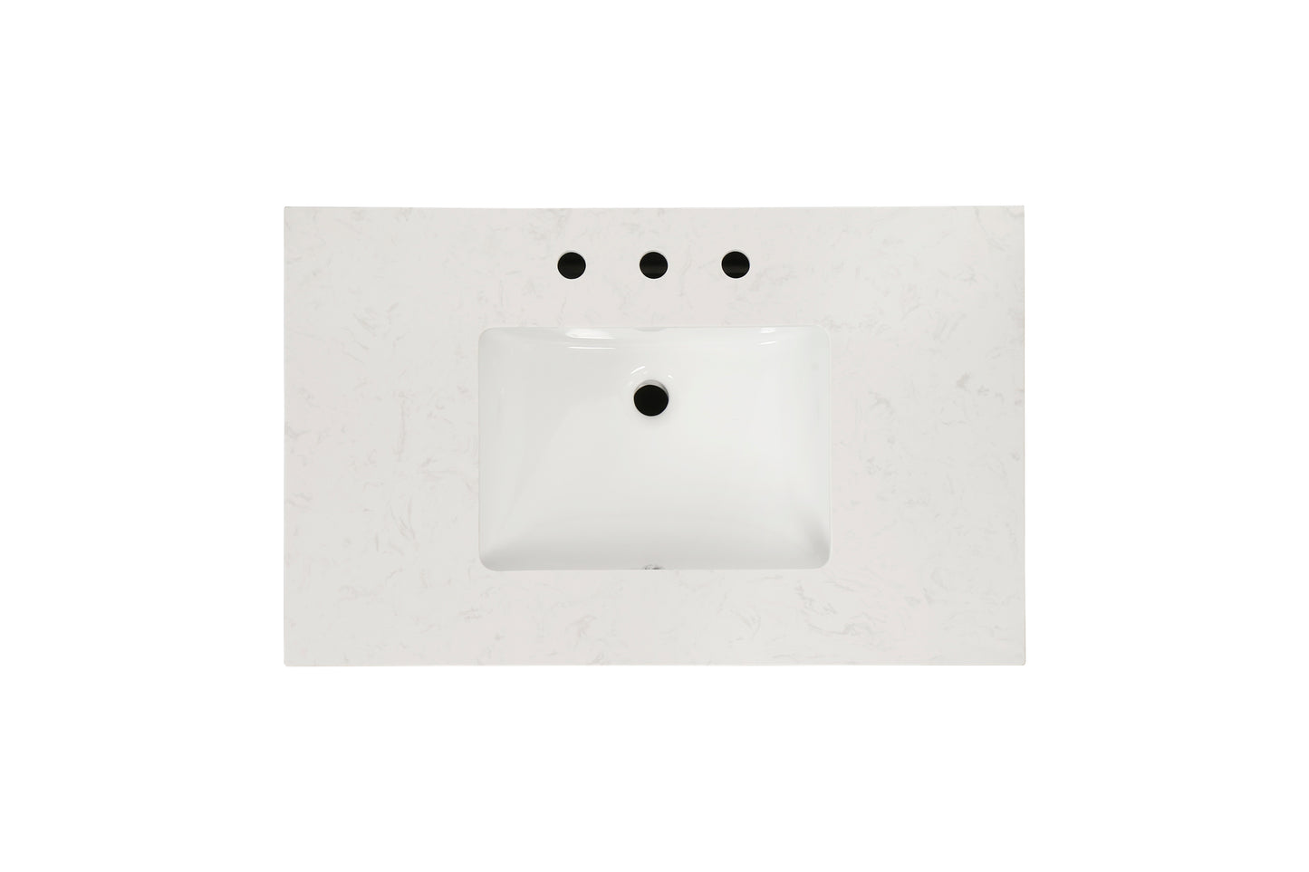 Combinación de lavabo de tocador con encimera de mármol, gabinete de lavabo de baño y tocadores de baño para decoración del hogar - Tocador blanco de 36 pulgadas totalmente ensamblado con fregadero 23V03-36WH