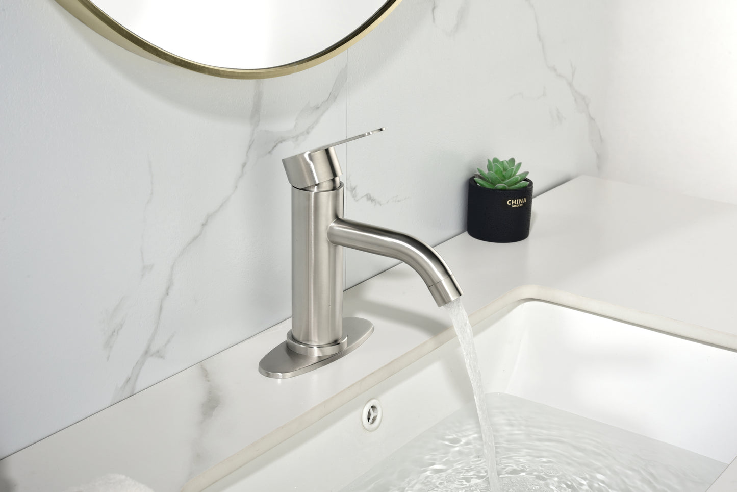 Waterfall Spout Bathroom Faucet,Single Handle Bathroom Vanity Sink Faucet