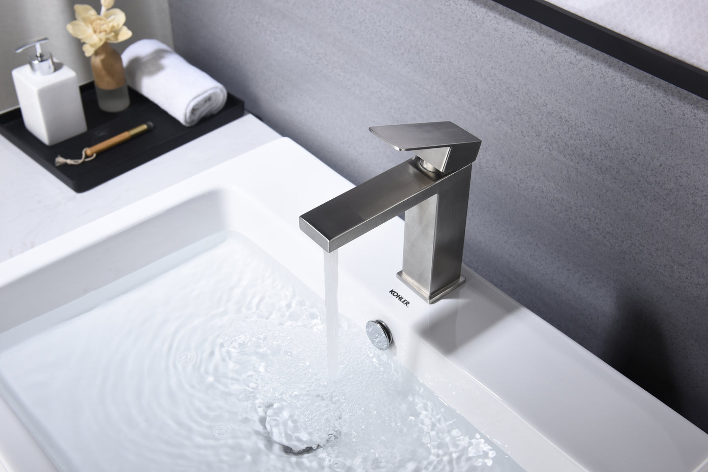 Waterfall Spout Bathroom Faucet,Single Handle Bathroom Vanity Sink Faucet