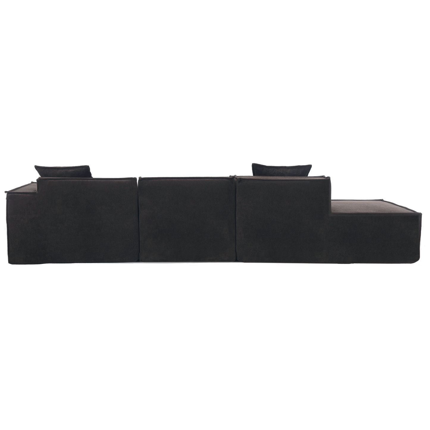 [VIDEO PROVIDED] Modular combination living room sofa set, modern minimalist sofa, free installation sofa, L-shaped, Italian minimalist tofu block sofa,Right-Hand Facing, Dark brown