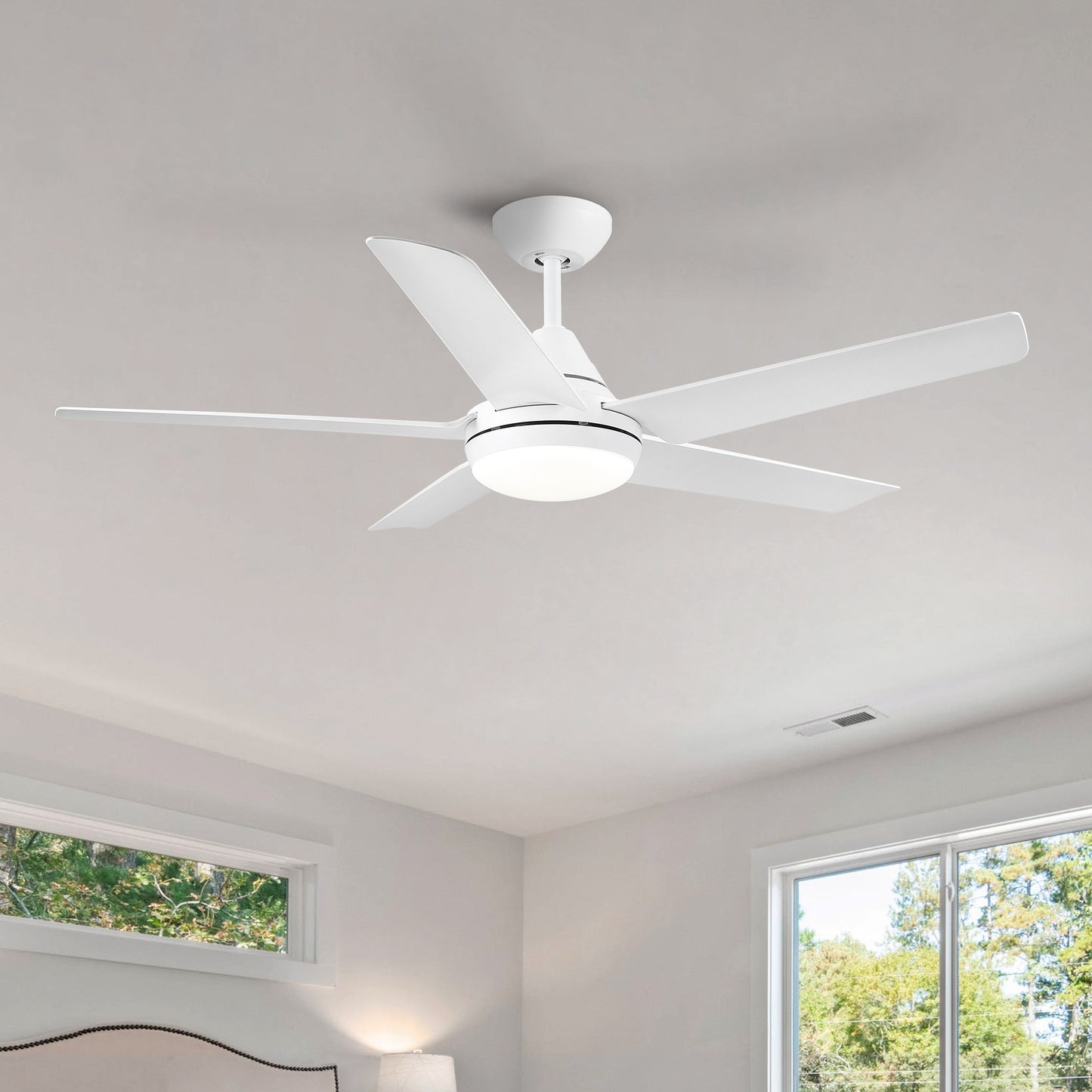 YUHAO 48 In Intergrated LED Ceiling Fan with White ABS Blade